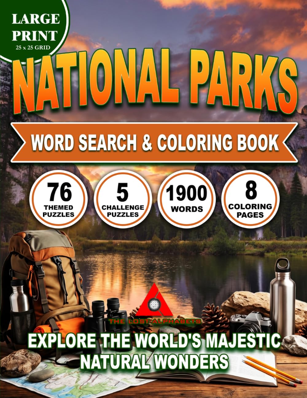 NATIONAL PARKS WORD SEARCH & COLORING BOOK: Explore the World's Majestic Natural Wonders