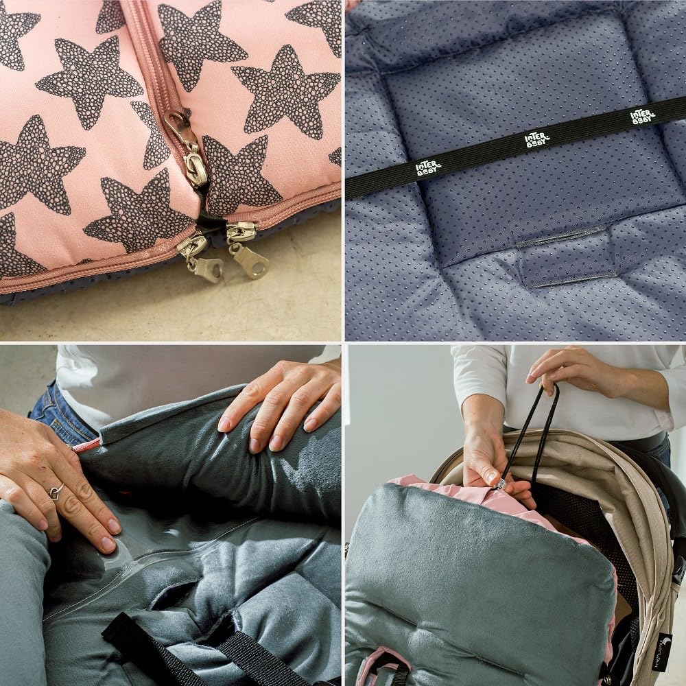 Saco Silla Paseo Universal Interbaby | Saco Bebe Invierno Suave, Cálido, Afelpado | Saco Carro Bebe Invierno Desmontable, Doble Apertura, Lavado Fácil, Materiales Antialérgicos