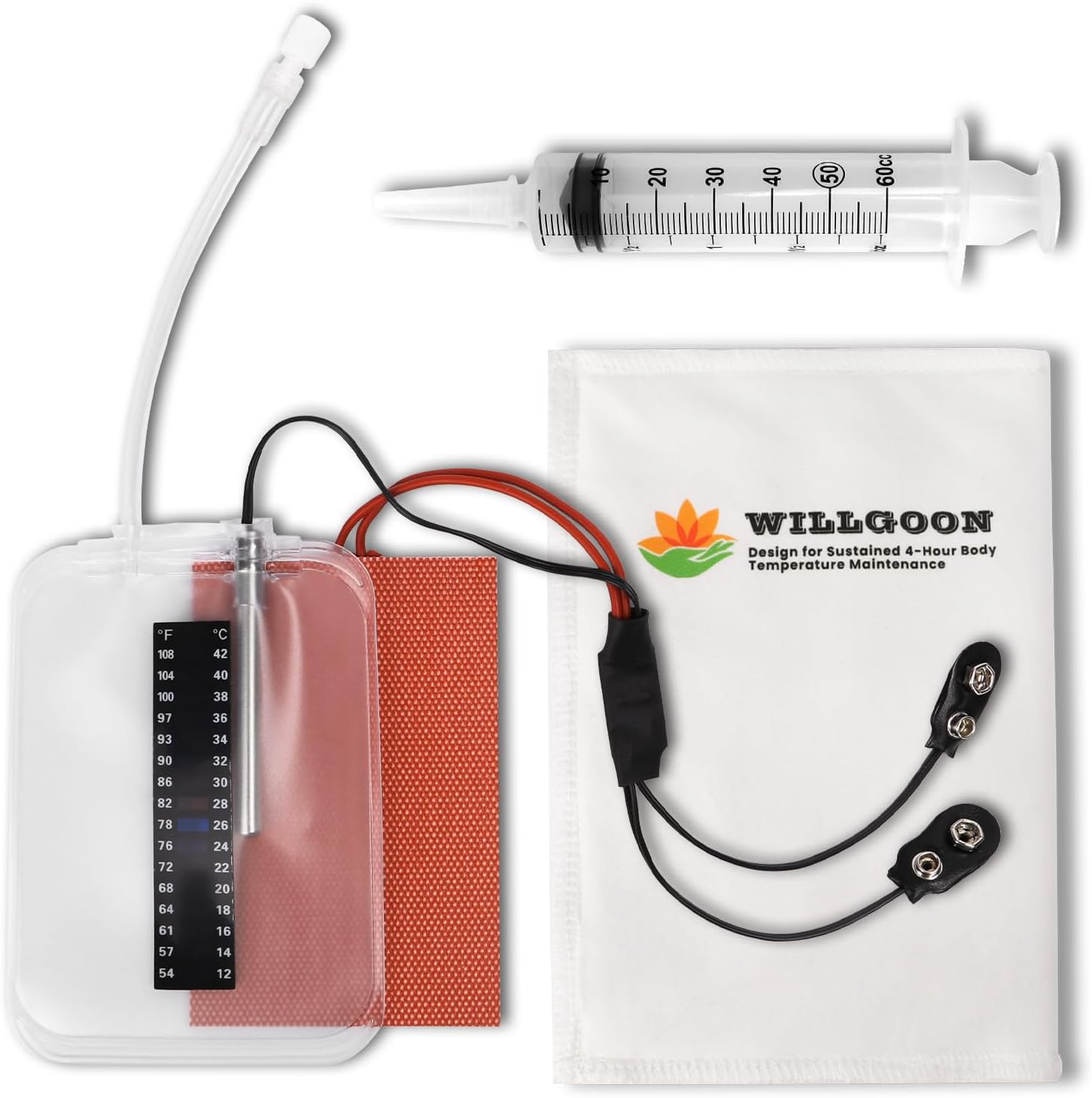 Electric Urine Warmer, Maintains 37°C/98.6°F for Up to 4 Hours, Equipped with Visual Temperature Strip, Temperature Sensor for Real-Time Monitoring, Flexible Heating Pad for Uniform Heating