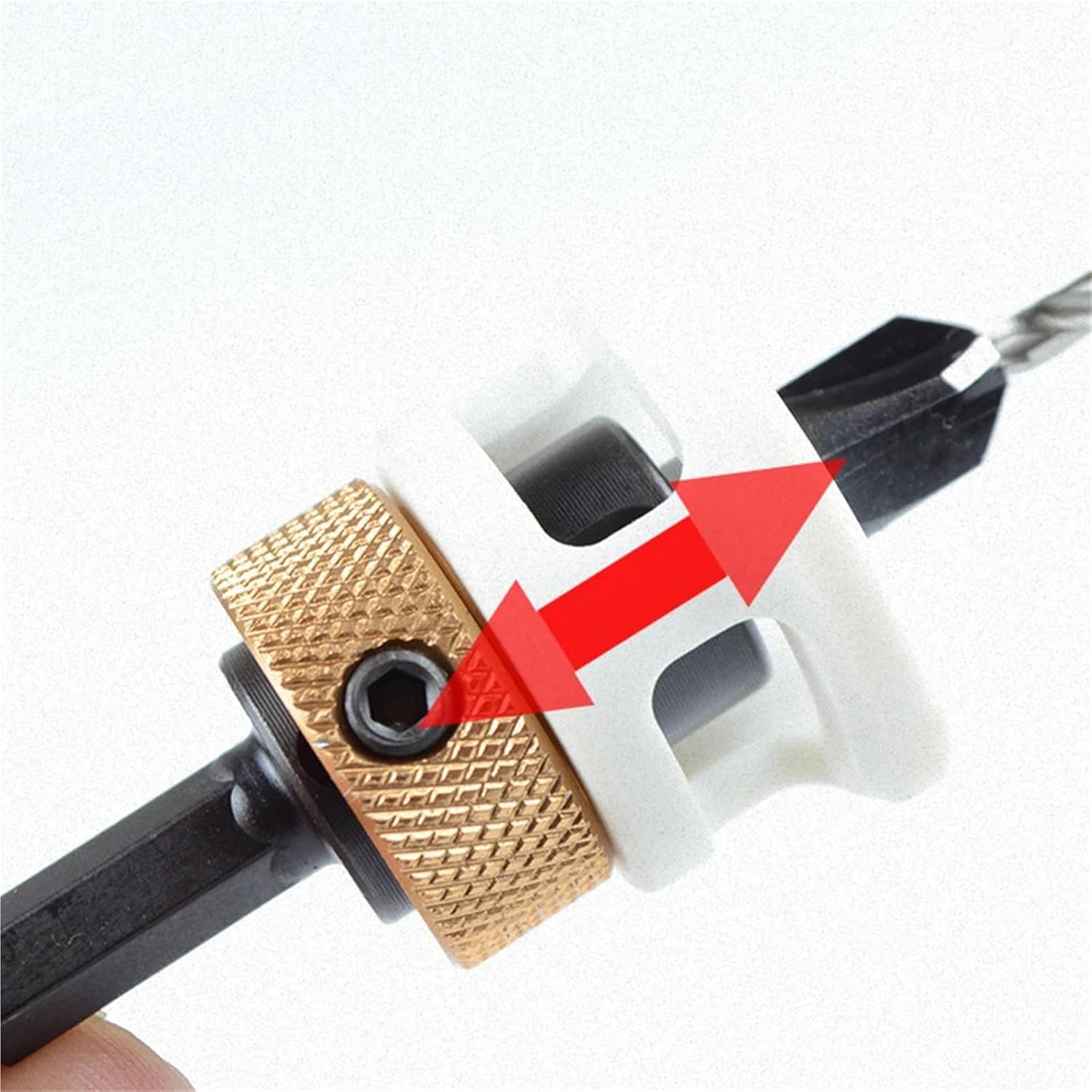 Cone-Hole Drill Adjustable Depth Step Drill Hidden Screw Countersink 1Pcs(4X10mm Drill bit)