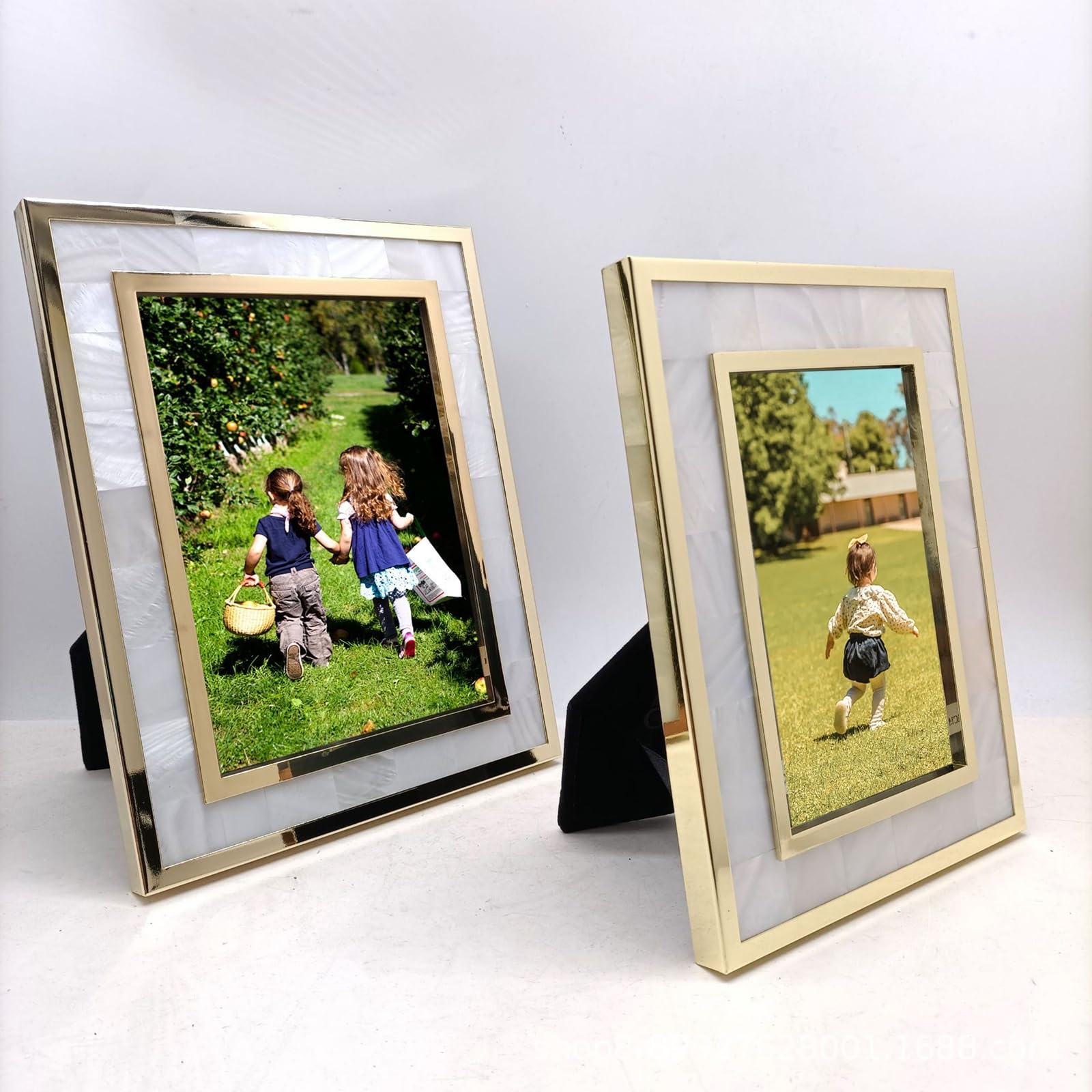 15x20cm Bilderrahmen Gold Metall & Schale, Rechteck Bilderrahmen für Tischplatte, Horizontal & Vertikal
