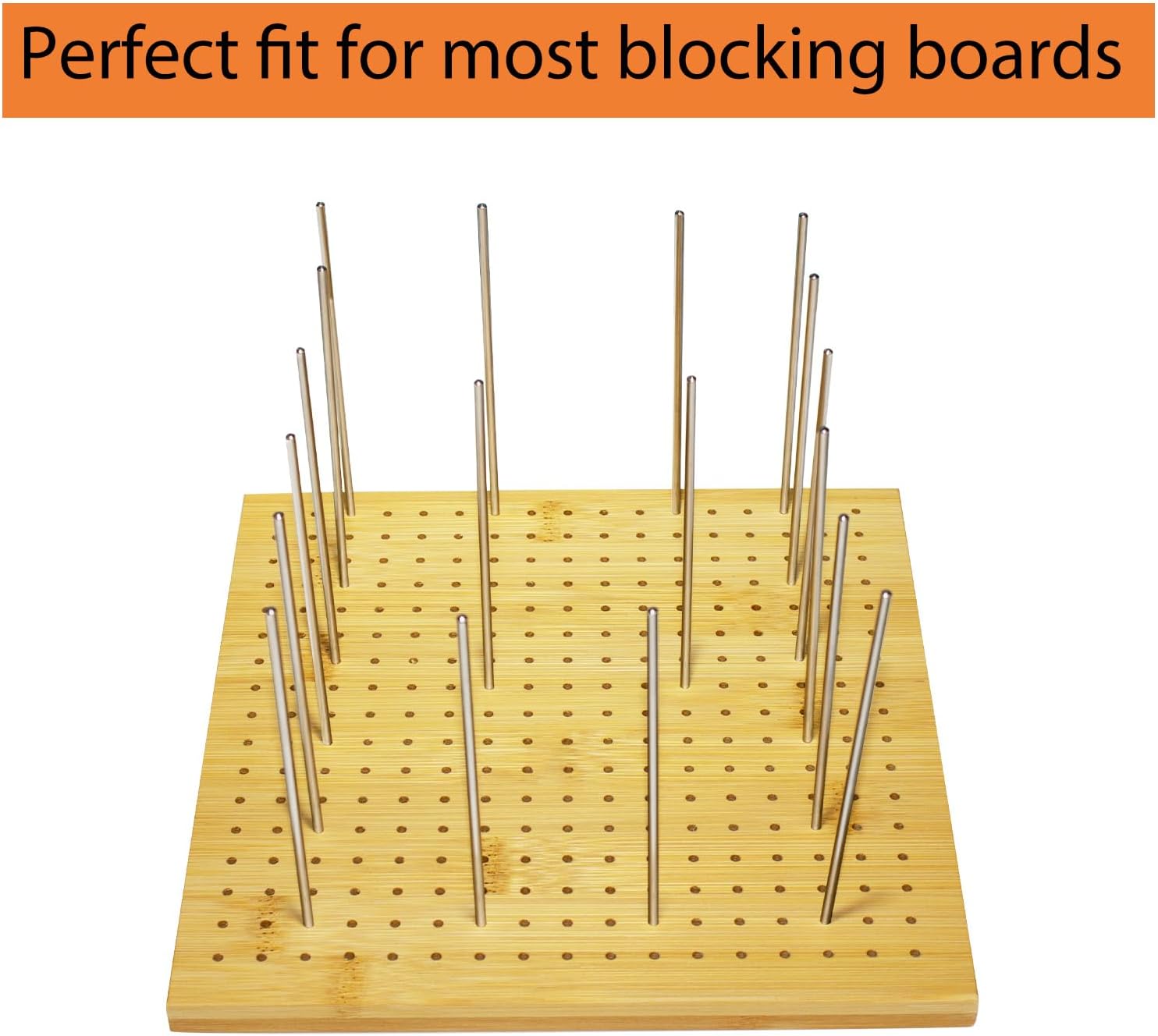 30 Pcs 3mm X130mm Stainless Steel Rod Pins for Wooden Crochet Blocking Board, Knitting & Crochet Supplies Kit, Each Pin 5.1" Long with Box for Blocking Mats Granny Squares Projects