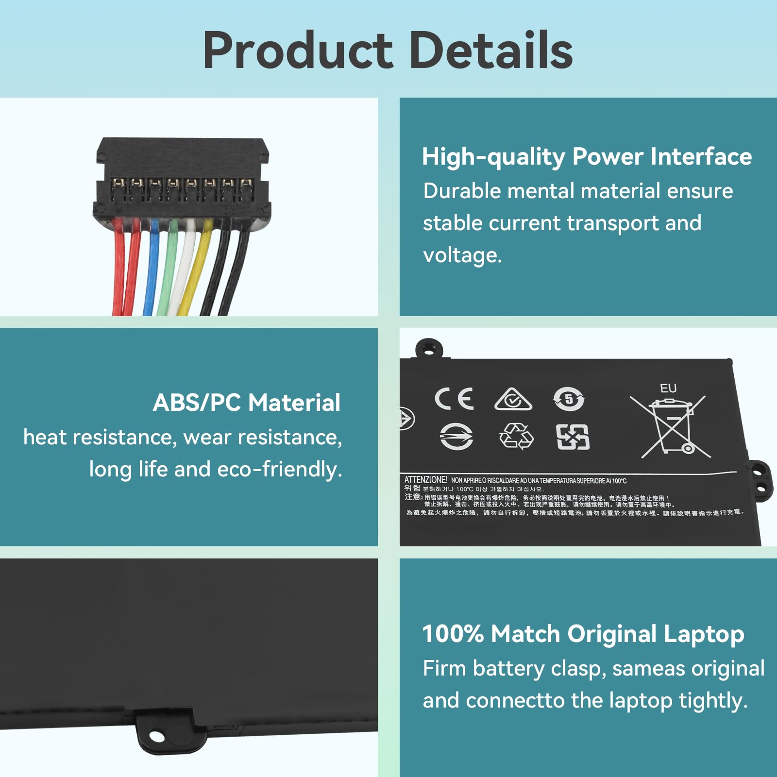 L16C2PB2 L16L2PB2 L16M2PB2 Batteria per Le-novo IdeaPad 320 330 15AST 15IAP 15IKB 15ISK 17IKB 17AST 17ISK 17ABR 14IKB 14AST 14IAP 14ISK L16S2PB1 L16L2PB1 L16C2PB1 L16L2PB3 L16M2PB1 L17L2PF1 L17M2PB7