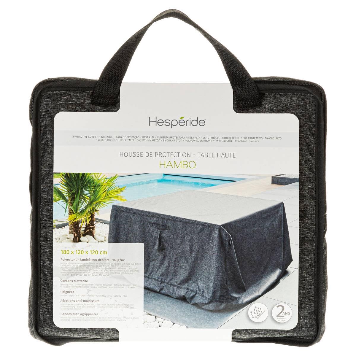 Hespéride - Housse de Protection hambo pour Table Haute 180x120x120cm en Polyester
