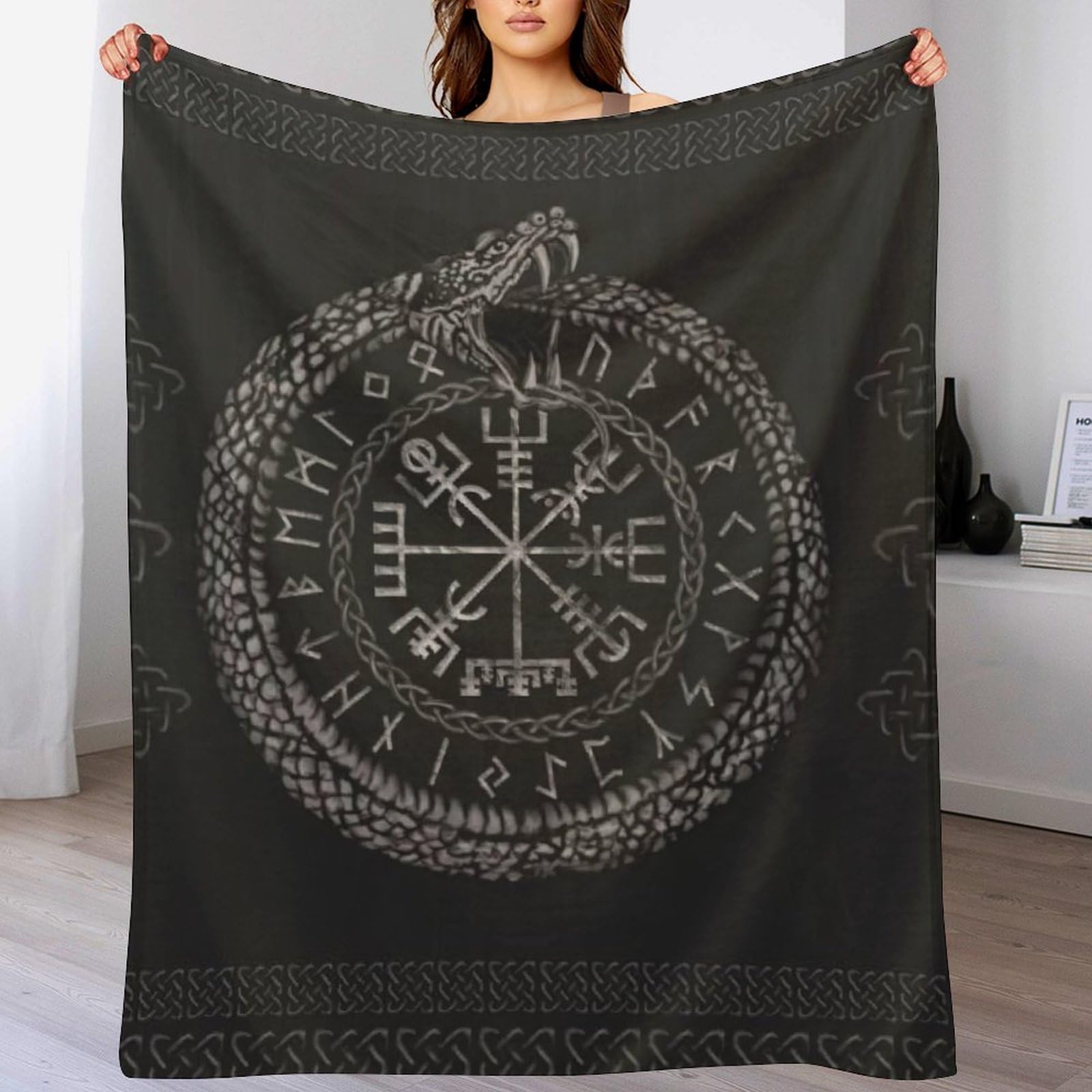 GGJJTT Viking Myth Flannel Blankets Throws for Sofa, Bedroom, Couch, Travel, Microfiber Fleece Blankets - Soft, Plush Bed Blanket 150×200cm