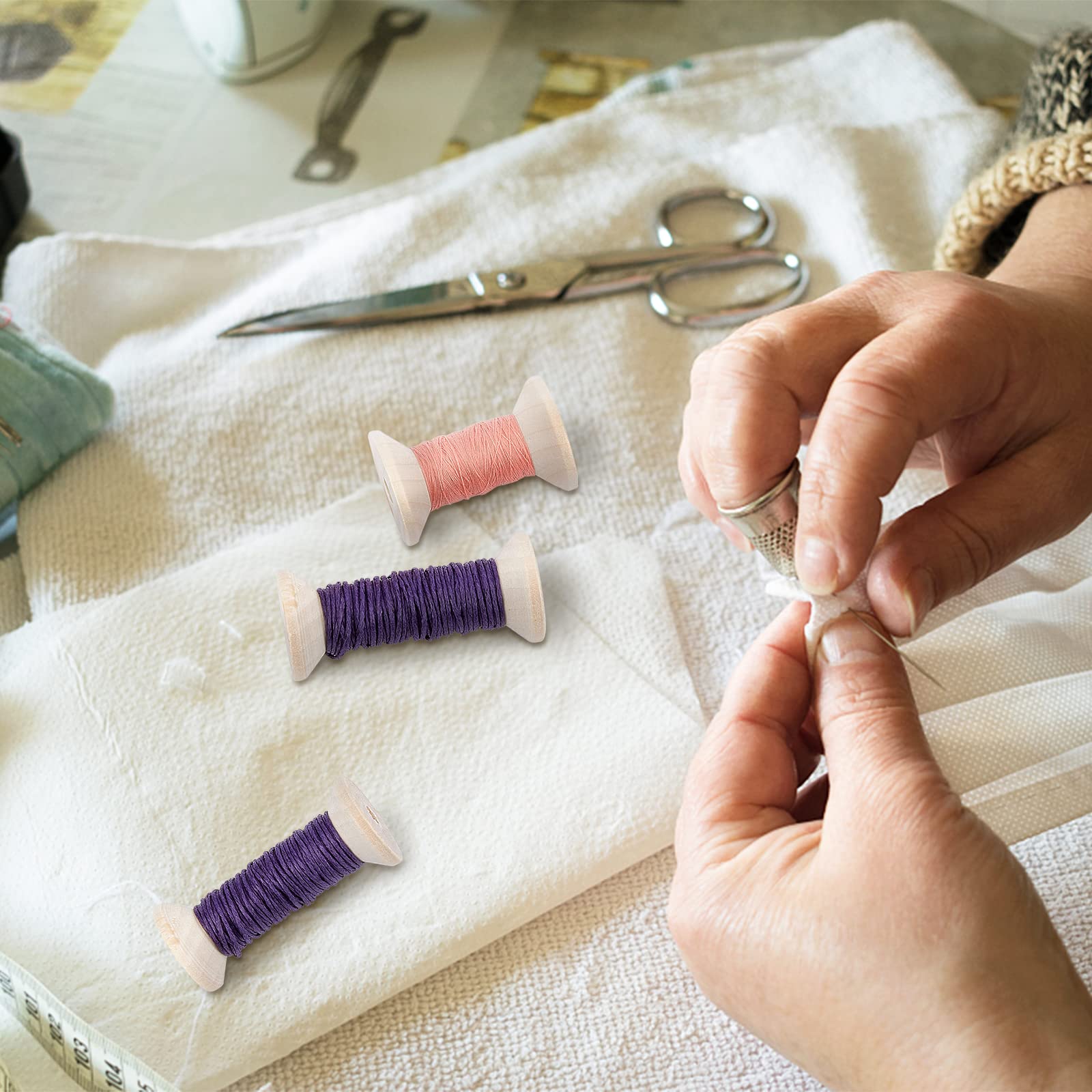 Amazon | 木製 ボビンスプール 2サイズ 縫い糸スプール 糸巻き 16個