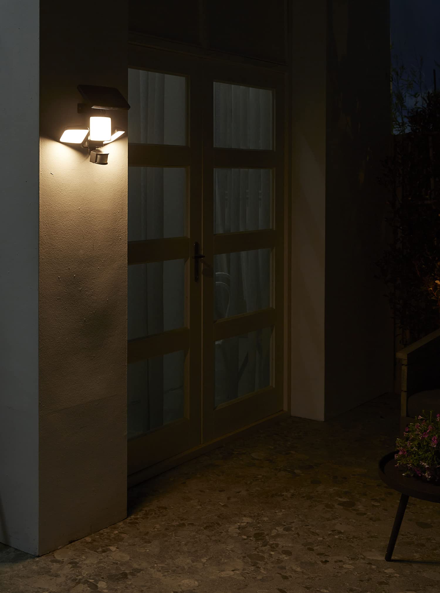 Luxform, Solarleuchten für außen, La Rioja, Solarleuchten für außen, Solarlampen für außen Balkon, Wandleuchte, Außenwandleuchten, Kunststoff, Schwarz