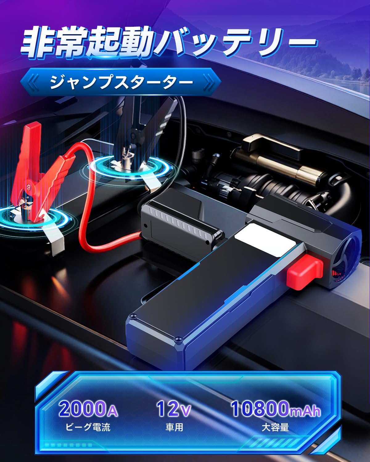 Amazon | ジャンプスターター 12V車用 エアダスター 超強力80000RMP
