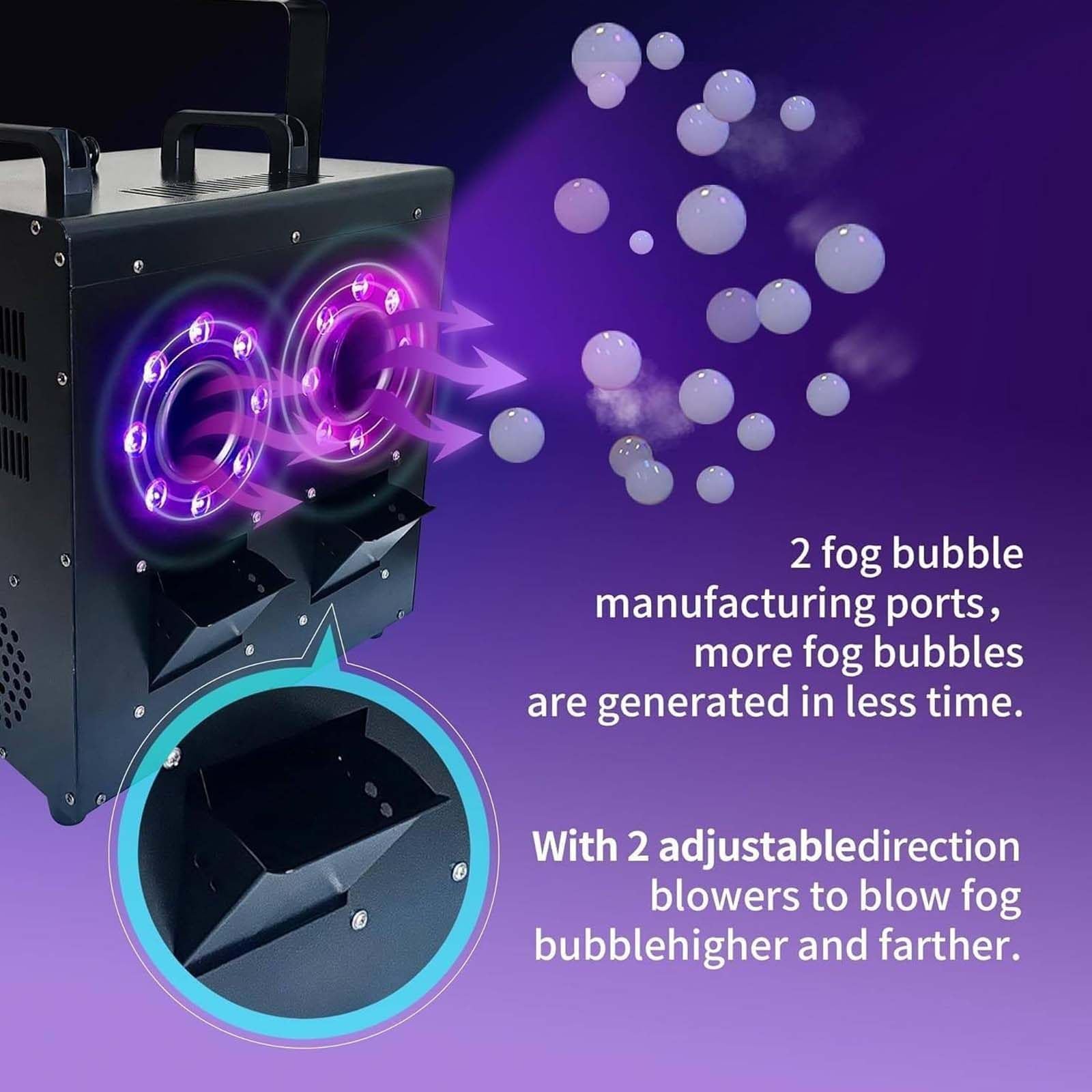 Macchina Professionale per Bolle di Fumo A LED, 3000 W, Macchina con Luci Dinamiche per Fumo, Potenza di Fumo di Oltre 10.000 Piedi Cubi/Min, per Spettacoli Teatrali, Matrimoni