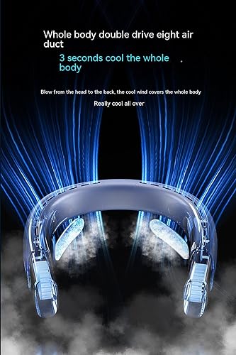 Miniatura 5 de Nuevo ventilador deportivo de verano, ventilador USB, ventilador montado en el cuello, ventilador deportivo portátil, batería de 4000 mAh,