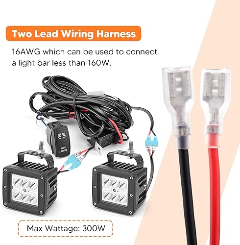 Miniatura 6 de Dasen Kit de 6 módulos de luz antiniebla LED de 24 W y soporte de montaje de parachoques delantero con kit de cableado de interruptor oscilante