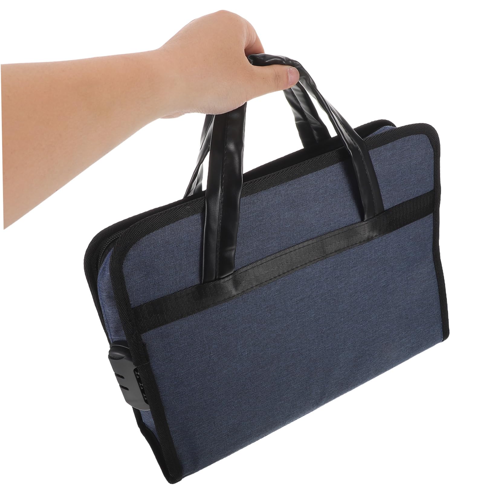 Beaupretty Maletín Portátil Azul de Oxford con Cerradura y Asa para Oficina