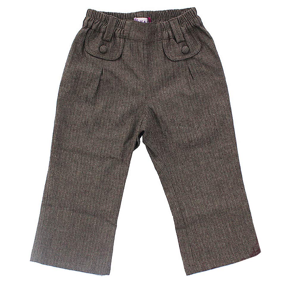 MANAI Baby Mädchen Hose lang mit Fischgrätenmuster, beige/braun