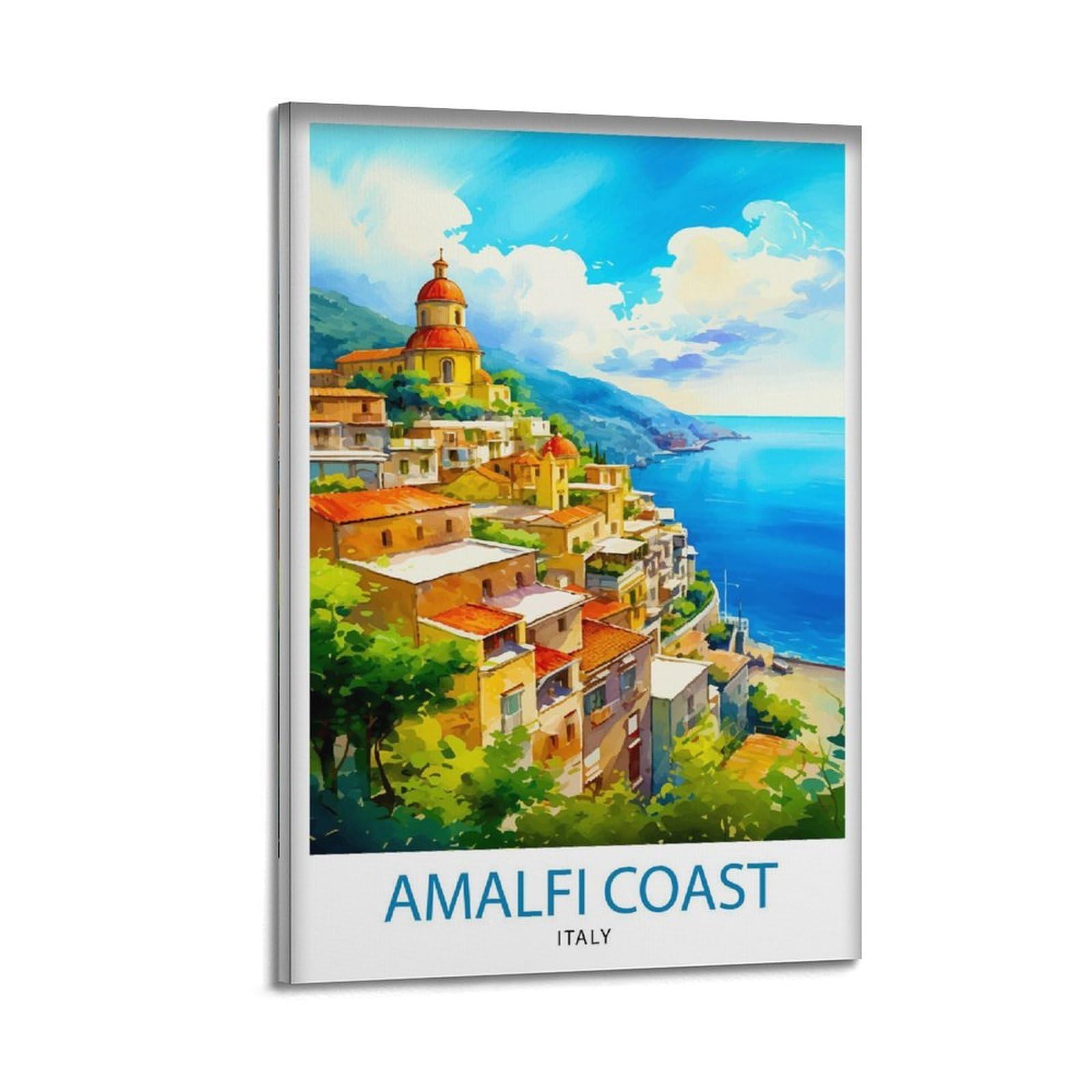 xiaoxiaoshen Amalfi Italy Travel_4 Canvas Poster Wall Art Prints Room Aesthetic Murals Bedroom And Living Decorations 24x36inch(60x90cm)