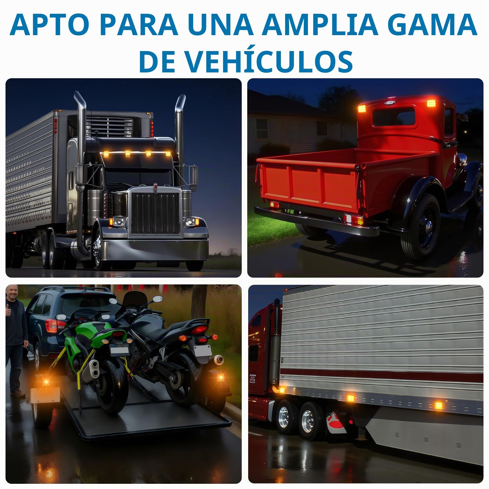 AUTOUTLET Luces de Remolque Inalámbricas 18 Modos Homologado E9 para Coche, Amarilla, Base Magnética con Interruptor para 12V / 24V Automóvil Remolque Camión