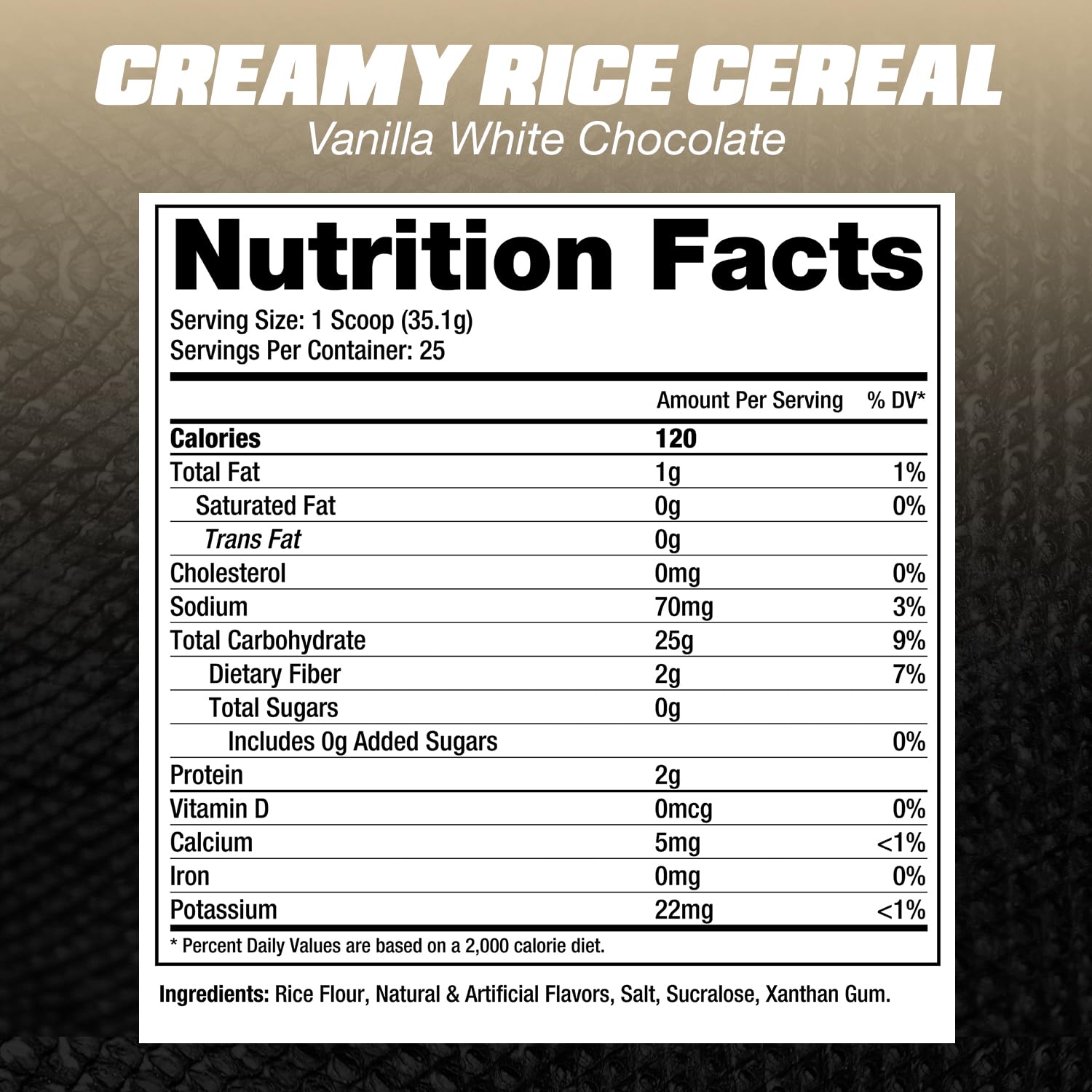 Dragon Pharma Creamy Rice Cereal, Gourmet Taste, Delicious Hot Cereal, Ready in Seconds, 25g Carbs (25 Servings, Vanilla White Chocolate)