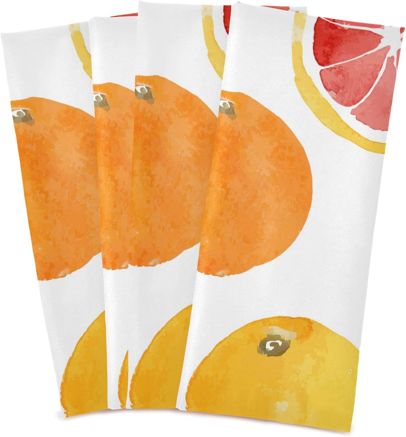 susiyo Citrus Fruit Lemon Orange Kitchen Dish Towel, Set of 4 Pcs Soft Polyester Dish Cloth for Cooking Washing, 28 X 18 Inch
