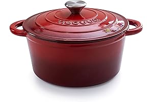Nuovva Cast Iron Pot: Enamel-Coated Dutch Oven Cookware