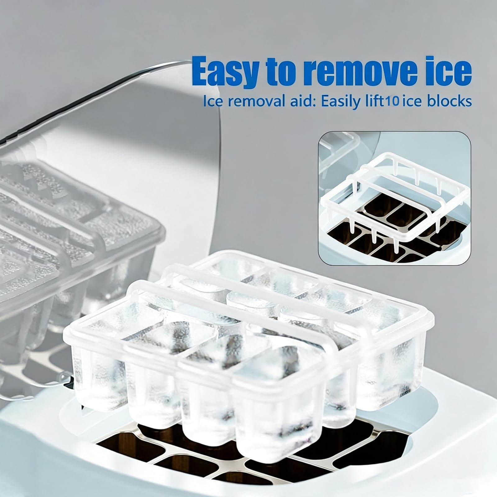 12 V Tragbarer Auto-Eiswürfelbereiter, Mini-Tischgerät in 15–20 Min