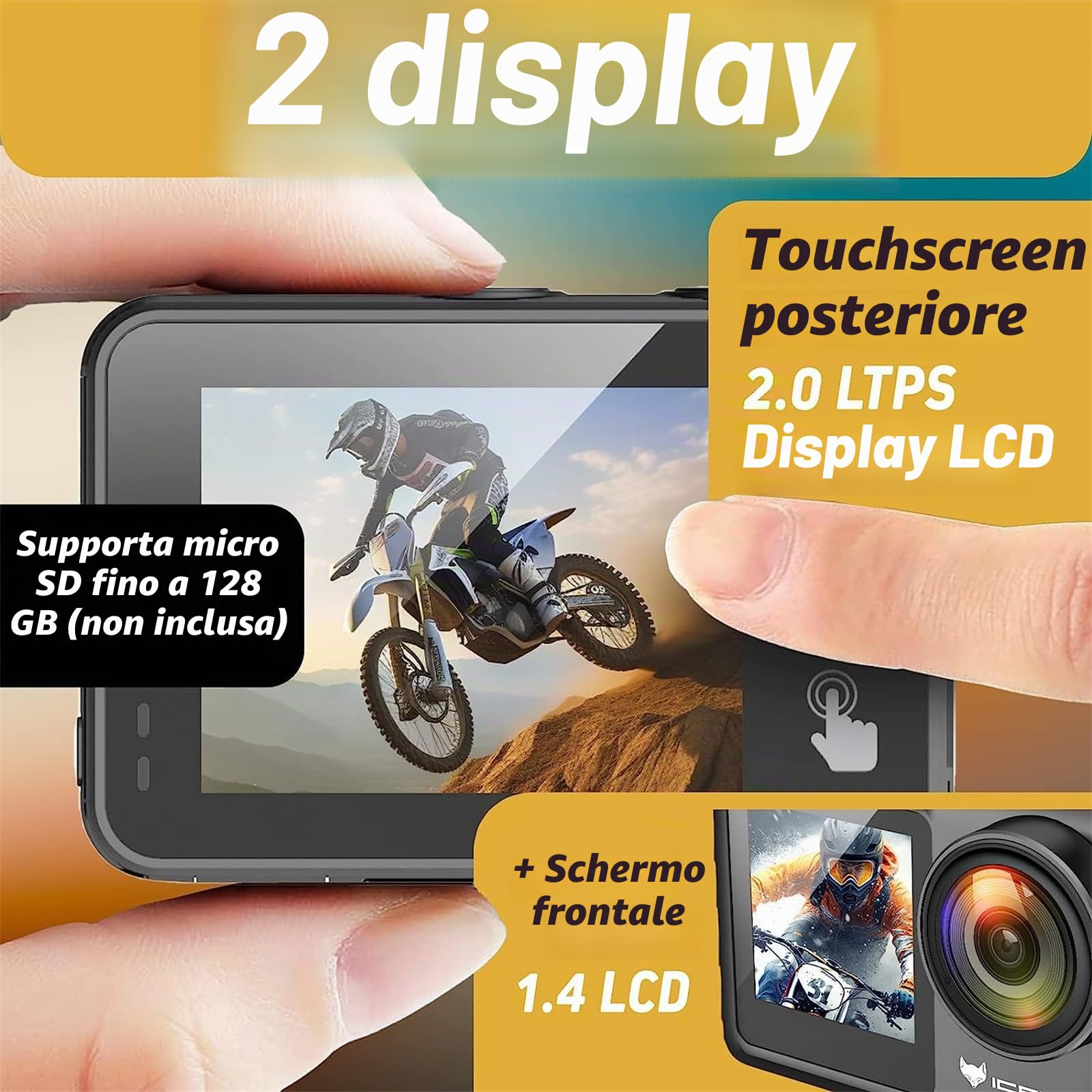 icefox Action Cam 5K 20MP 30FPS WiFi, Fotocamera Subacquea 30M con Touch Screen, Stabilizzatore EIS 170° Grandangolare 4x Zoom, Action Camera con Telecomando e Kits di Accessori