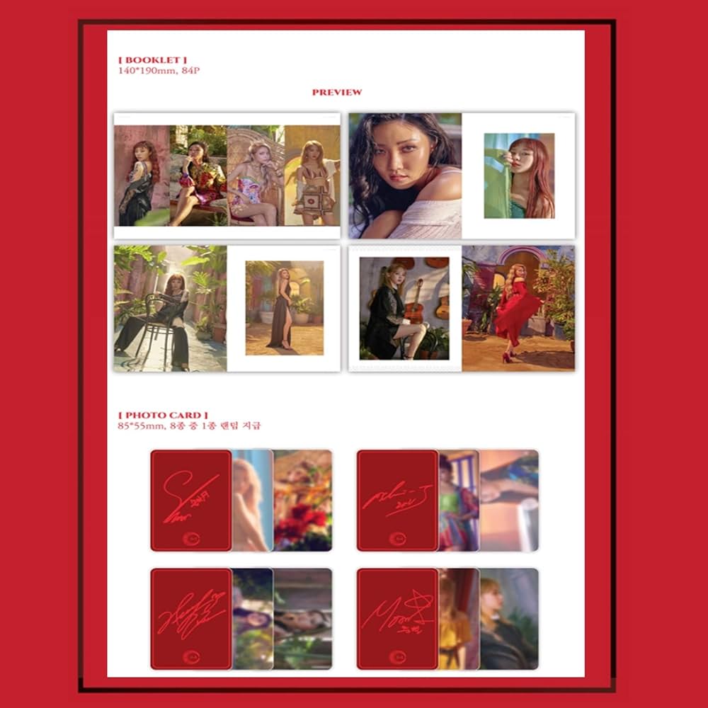 MAMAMOO Red Moon CD ファサ　トレカ　ママムー　フォトカード MAMAMOO 7th Mini Album - [ RED MOON ] CD + Photobook +