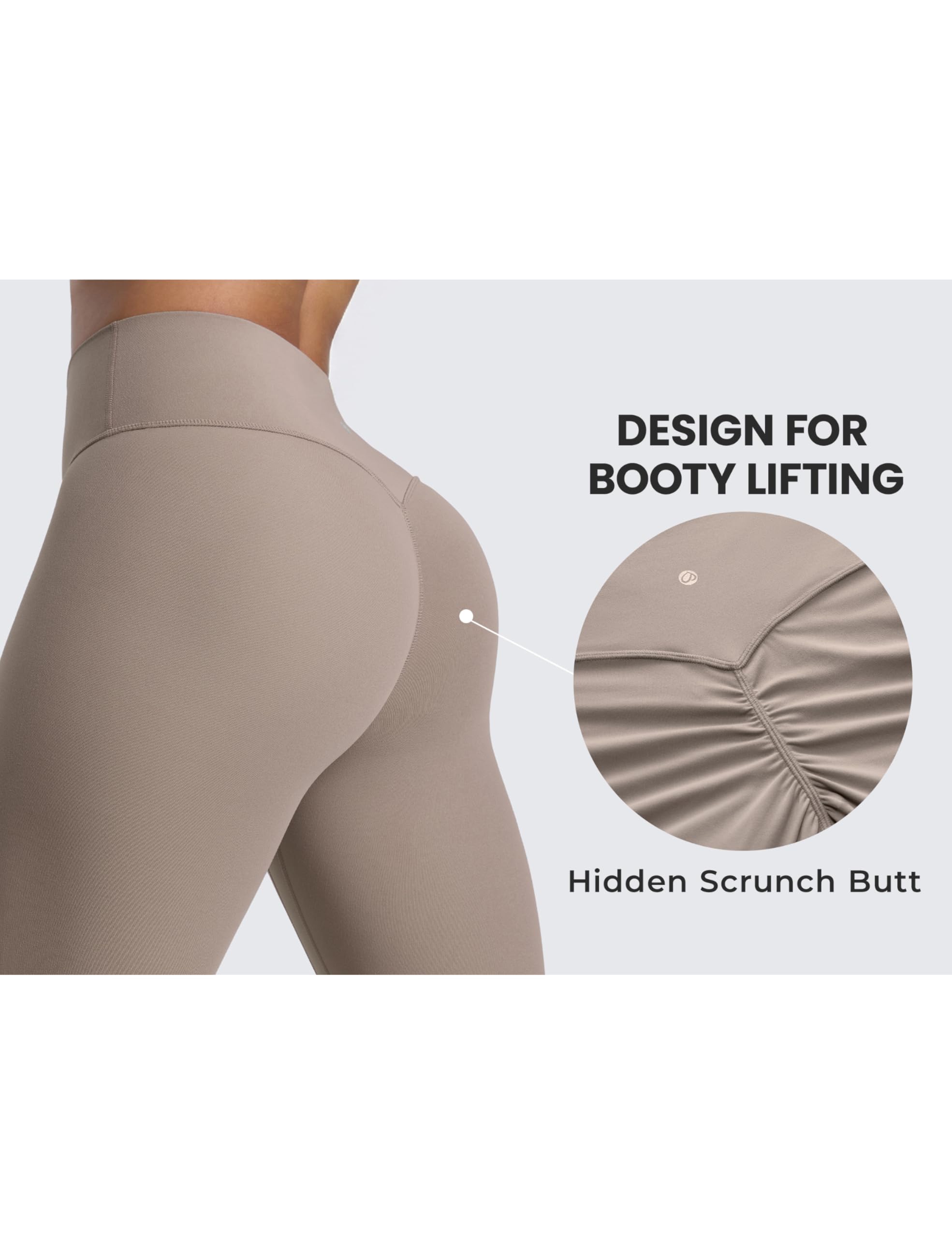 CRZ YOGA Mujeres Butterlift Levantamiento Glúteos Leggings 64/71cm - Sin Costura Frontal Pantalones Yoga Talle Alto