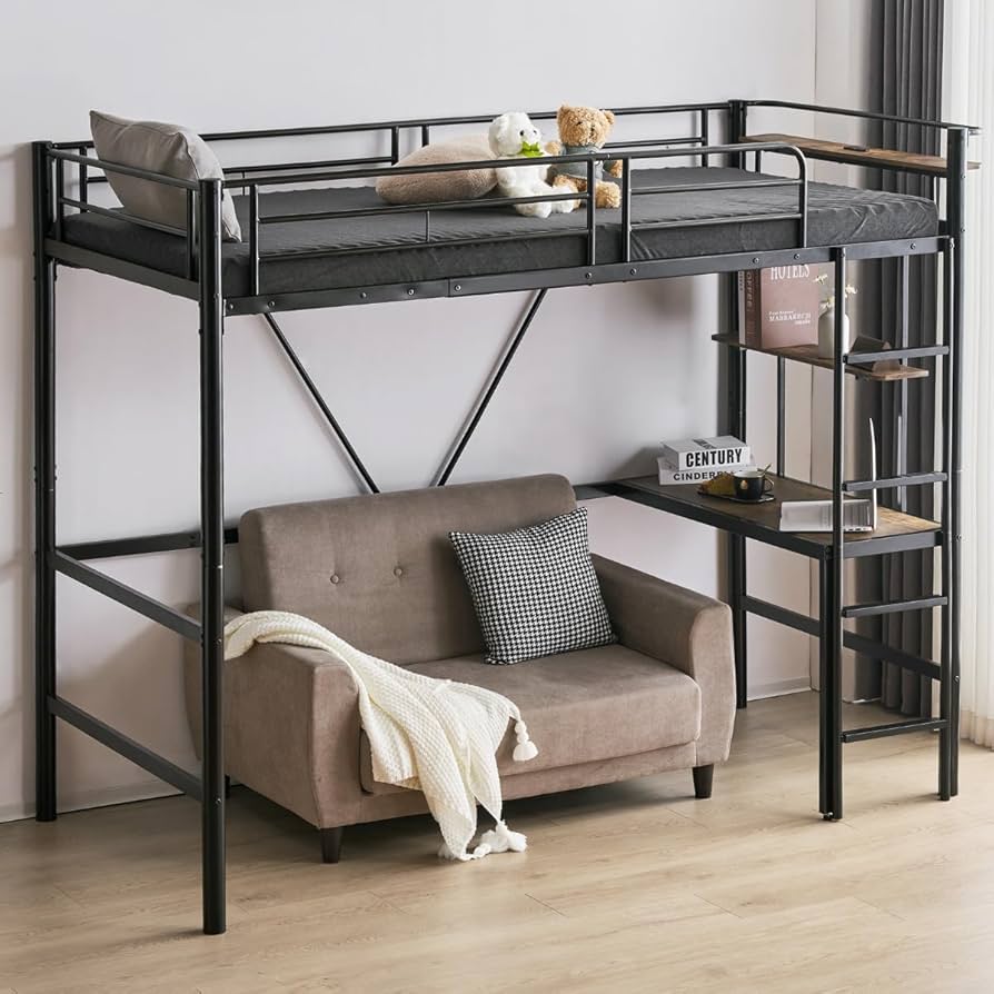 Amazon.co.jp: Simpolu ロフトベッド シングル パイプベッド