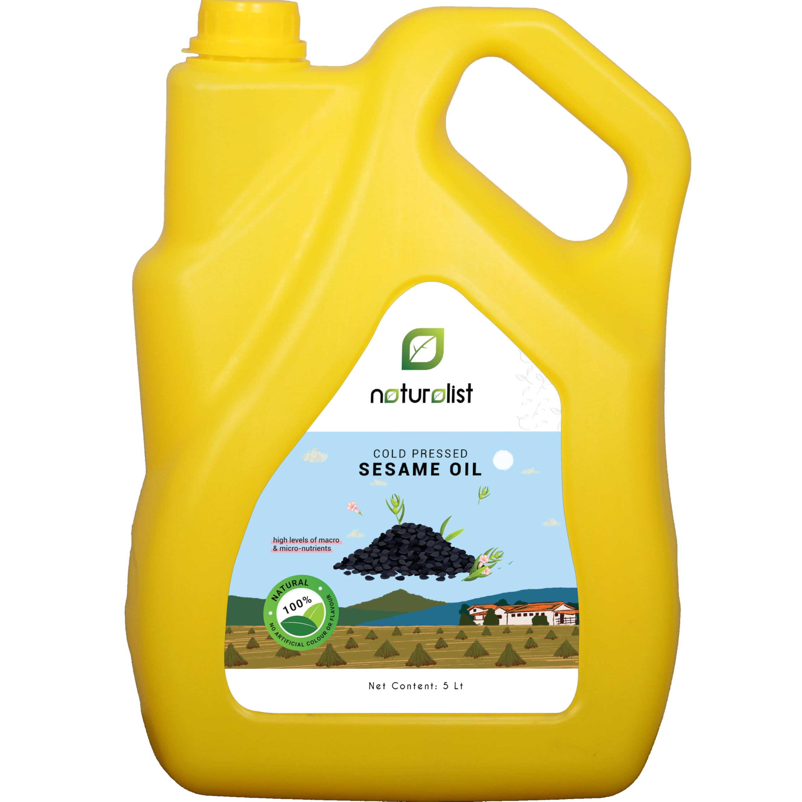 Naturalist 5L Cold Pressed Sesame/Gingelly Oil for Cooking (Chekku/Ghani/Virgin Oil) | Unrefined | 100% Natural | Chemical-Free | Edible/Massage/Hair Care/Oral Care Oil - 5 Litre (B0CVQ7DT4Q) Amazon Price History, Amazon Price Tracker