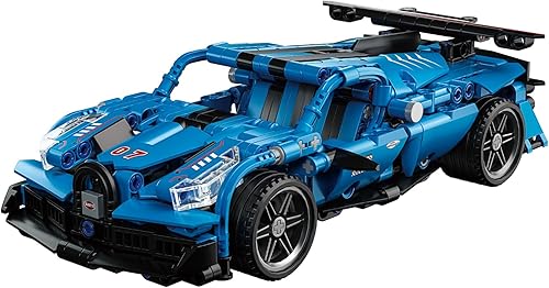 TinaJOJO Bloques de construcción de automóviles de juguetes para adultos y niños, kit de construcción de automóviles con motor de tracción de