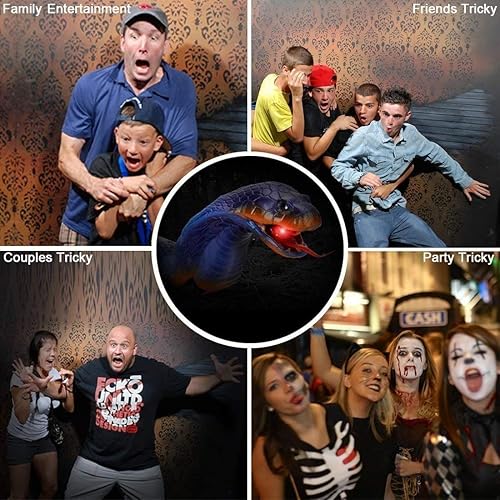 Miniatura 6 de Gawertoy Juguete de serpiente a control remoto para niños, 17 pulgadas, recargable, realista, serpiente Naja Cobra, juguete con lengua retráctil y