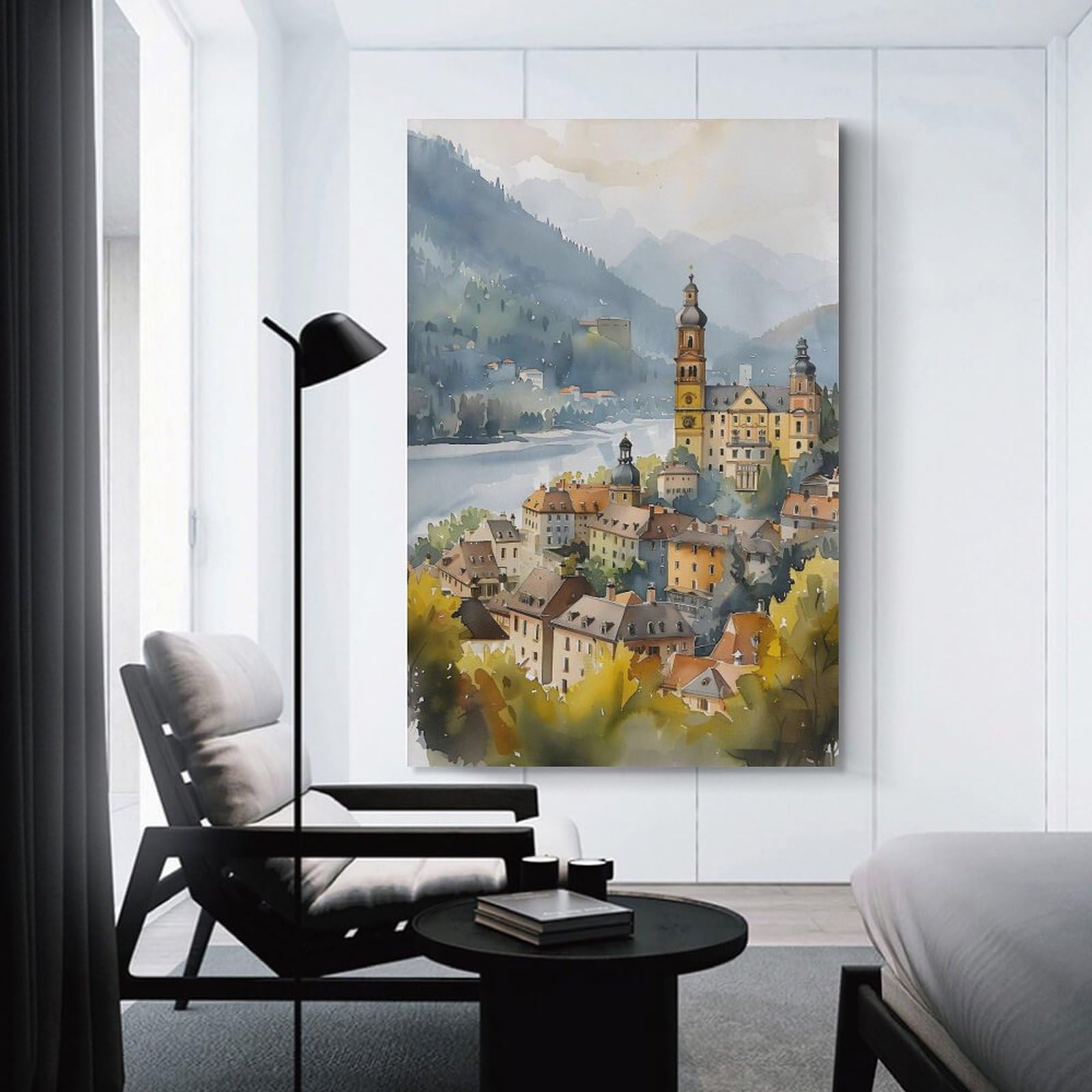 Amazon.com: ZJLAMZ Heidelberg Cityscape Watercolor Painting
