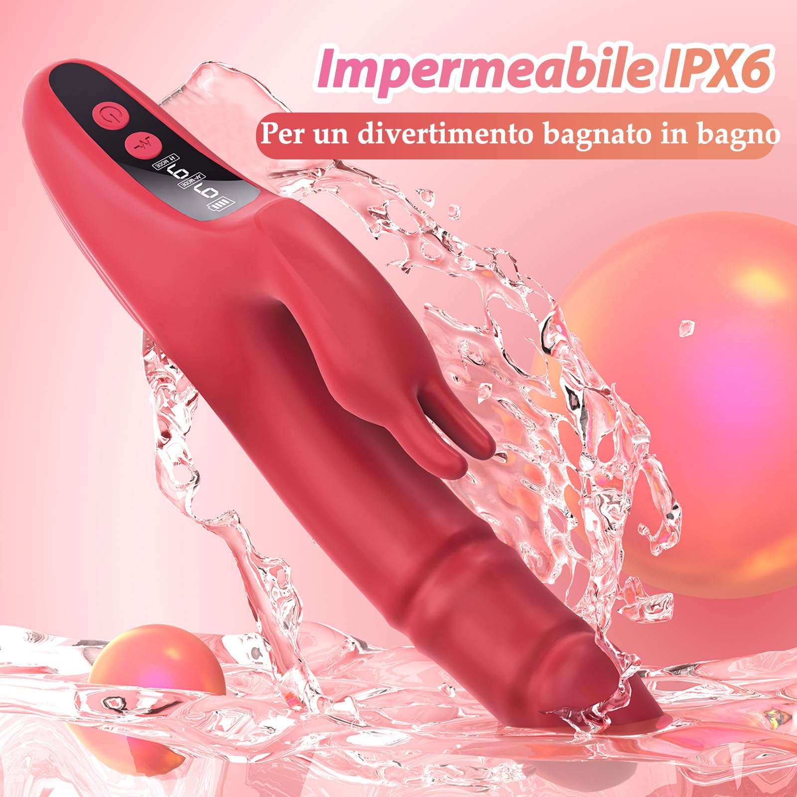 Vibratoreper Donna Professionale Vibratore Dildo Sex Toys - Vibratori Femminile Sexytoysys Coppie Uomo Sesso Adulti Toy Sessuali per Donna Clitoride Plug Anale Giochi Erotici con 9 Spinta 9 Vibrazione