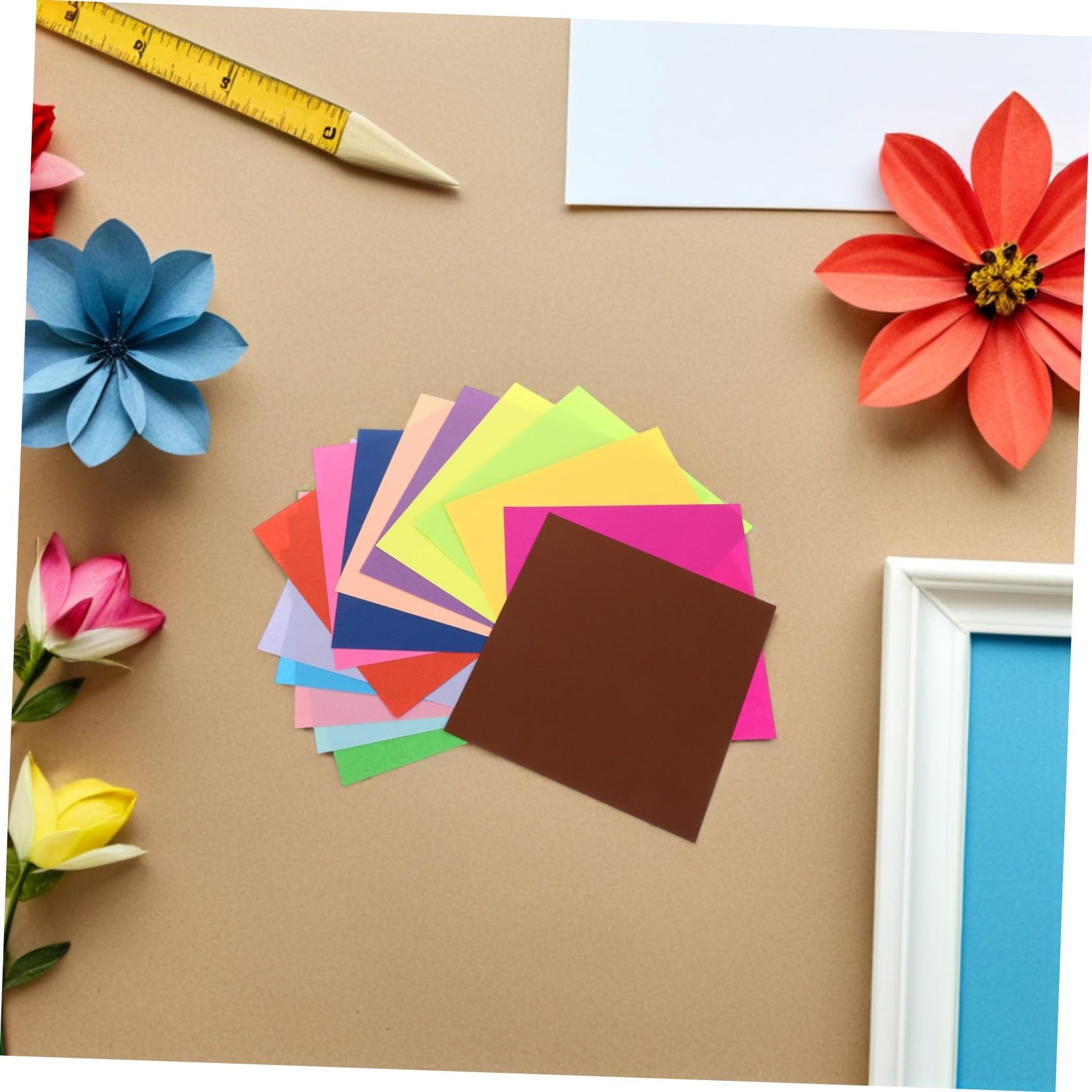 15cm Quadratisches Origamipapier Farbig Doppelseitig Basteln für Kinder 600 Blatt