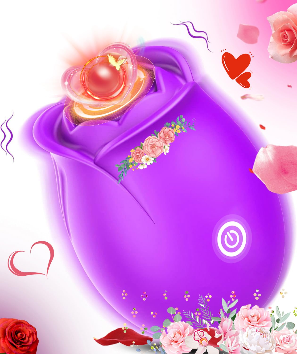Rose Clitioral Sucker Powerful, Clitioral Sucker Licker Powerful Rose with Tongue Adult Toys for Women 10 Modes Rose Viboators Toys for Womens Valentine‘s Day Gifts for her QR27A32