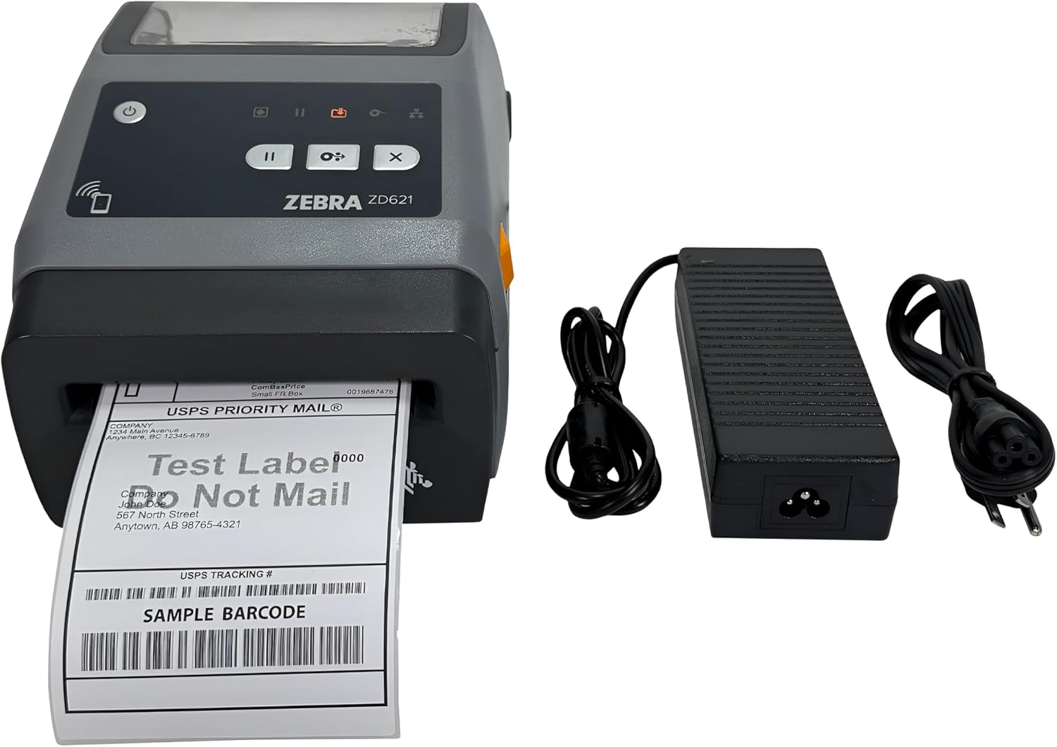 Zebra ZD621 ZD6A042-D21F00EZ Direct Thermal Label Printer Cutter USB LAN BT, Bundle with AC Adapter USB and Ethernet Cables (Renewed)