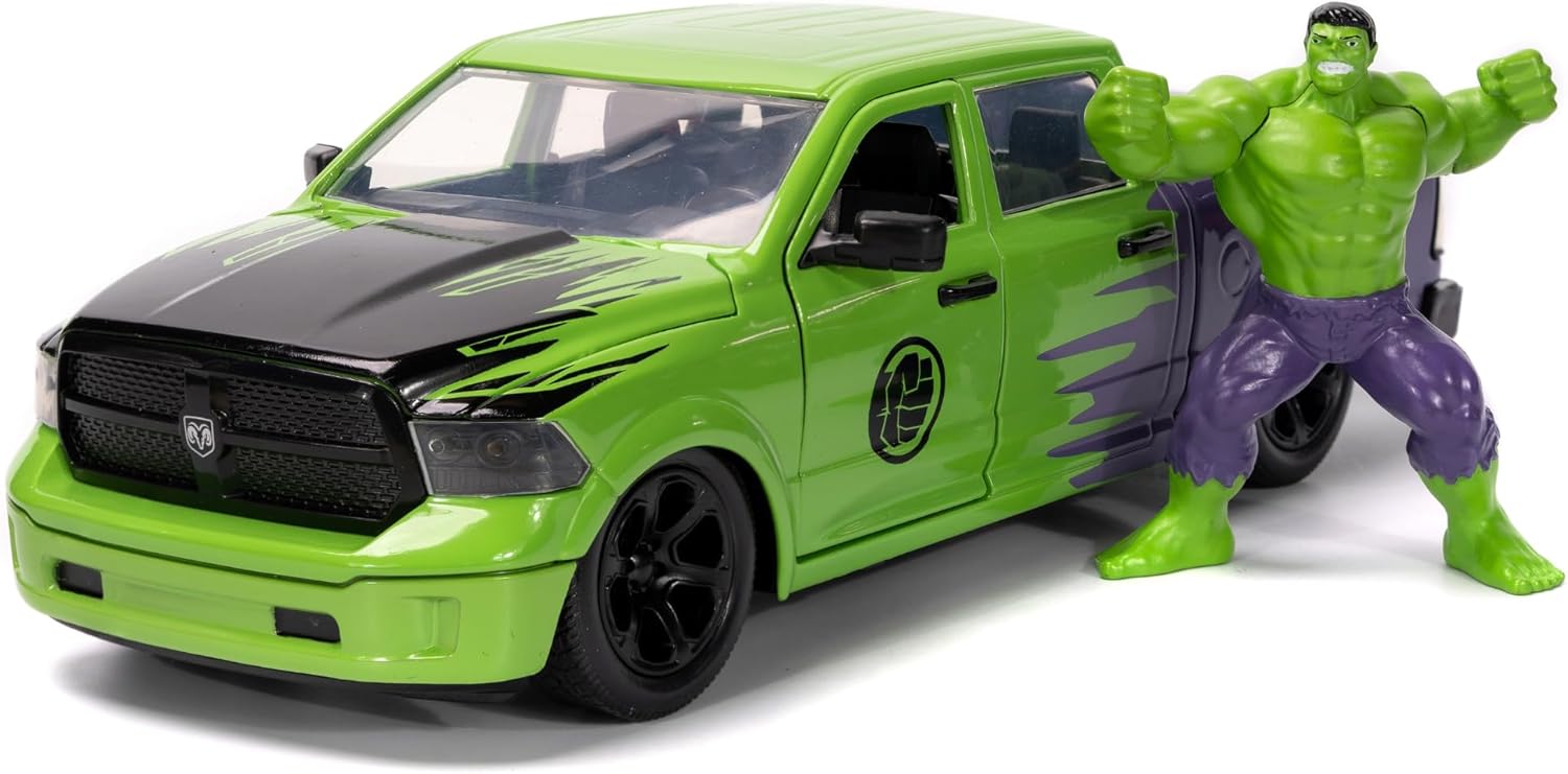 Jada Marvel 1:24 Dodge Ram 1500 Die-Cast Car & Hulk Figure