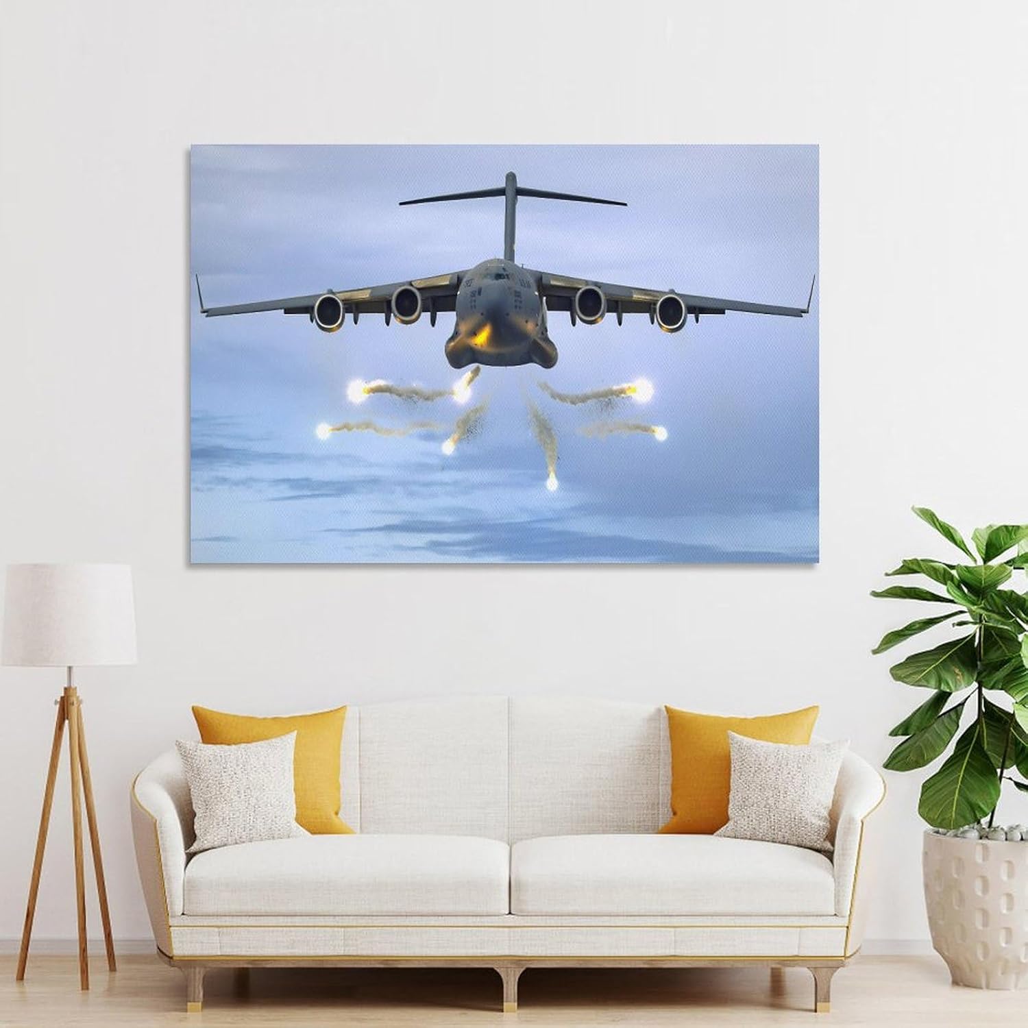 C-17 Globemaster III Military Transport Aircraft Modern US Air Force Transport Aircraft Photography Canvas Wall Art Prints for Wall Decor Room Decor Bedroom Decor Gifts 16x24inch(40x60cm) Unframe-st image 4