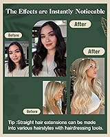 Vista 7 de Ugeat Extensiones de cabello humano con cinta invisible, extensiones de cabello negro azabache, fáciles de aplicar, 12 pulgadas, 20 unidades, 1.06 oz