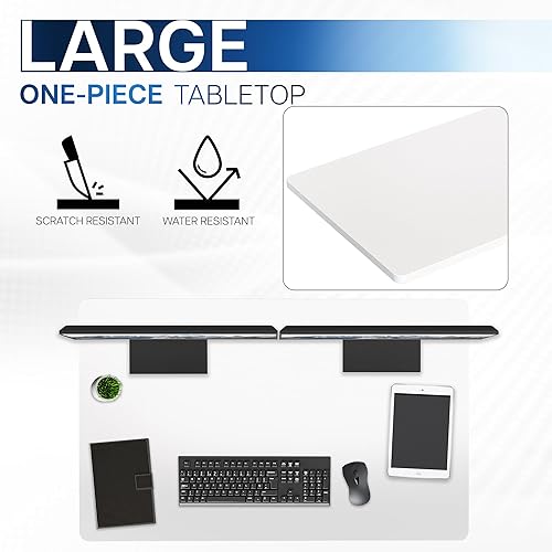 Vista 71 de VIVO DESK-TOP60G - Mesa universal de una pieza de 60 x 24 pulgadas, color gris oscuro, para marcos de escritorio estándar y sentados a pie, altura