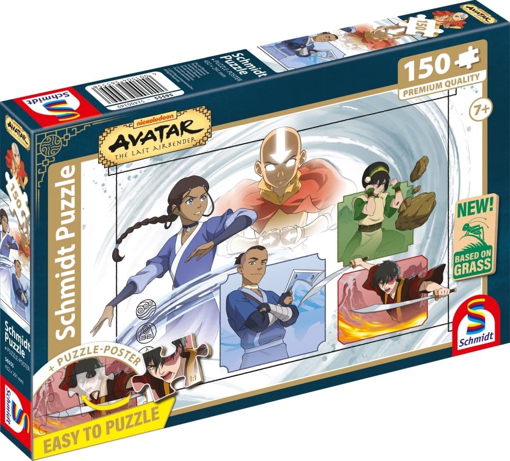 Schmidt Spiele 56555 Avatar, The Four Elements, 150 Pieces Children's Puzzle Made of Grass Cardboard