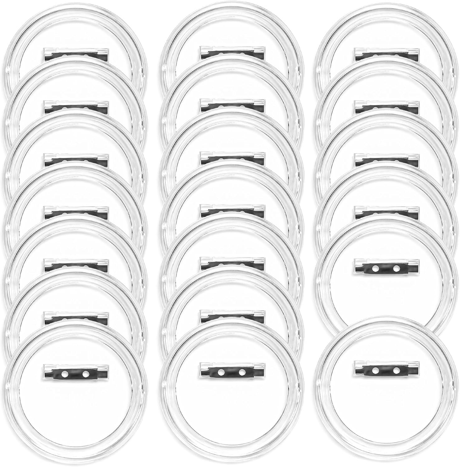 20 Sets Clear Craft Pins, Acrylic Button Badge Making Kit, Blank DIY Button Supplies for Custom Photo Buttons, 58mm