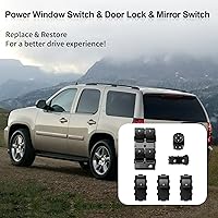 Vista 7 de Interruptor de ventana eléctrica para el lado del conductor y del pasajero, cerradura de puerta y control de espejo, compatible con Chevy Silverado