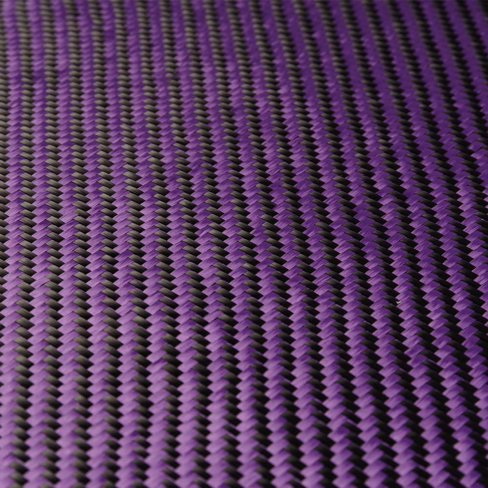 Tejido Tejido de Fibra de Carbono, Tejido híbrido de Fibra de aramida de Carbono 3K de 0,5 m²/1 m², 190 g/m², 0,2 mm de Grosor(Green,0.5 Sqm)