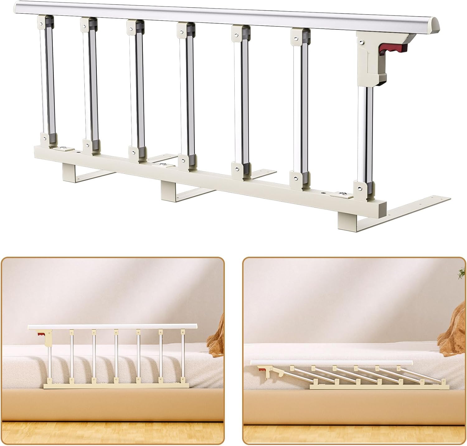 Bed Rails for Elderly Adults Safety, 40"×16" Folding Bed Railings for Seniors Fit Full Twin King Queen Size, Home Medical Bed Assist Rail, Adult Bed Rails for Elderly Falling Out of Bed