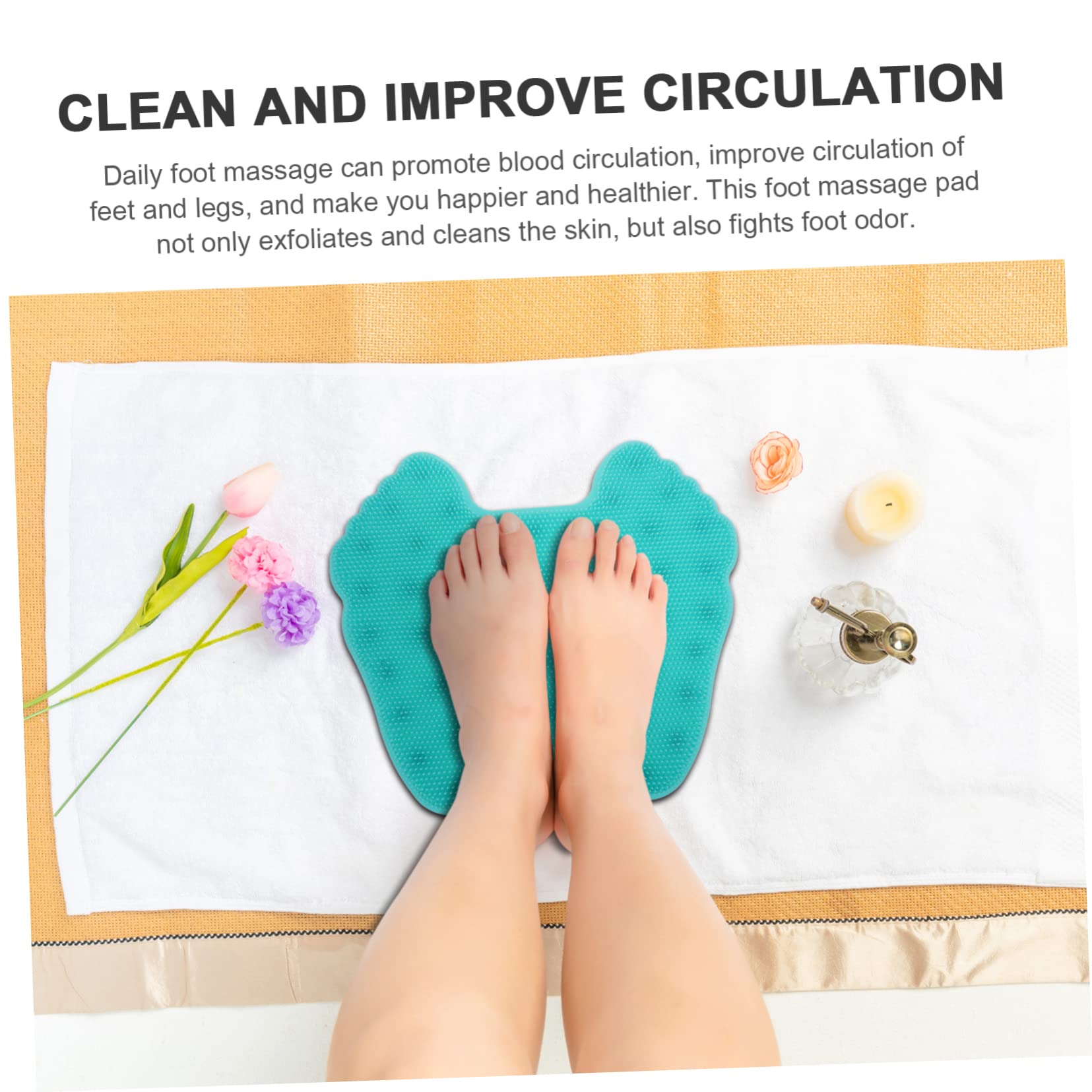 Cepillo de Silicona para Pies Masajeador y Exfoliante Alfombrilla Duradera Antideslizante para Limpieza y Cuidado de Talones Secos Herramienta para Pedicura Ducha Color Azul