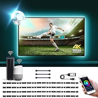 LE Smart LED TV Backlights, Led Strip Lights 2M for TV 32-65 inch with Voice & App Control, Timer, 16 million Dimmable RGB...