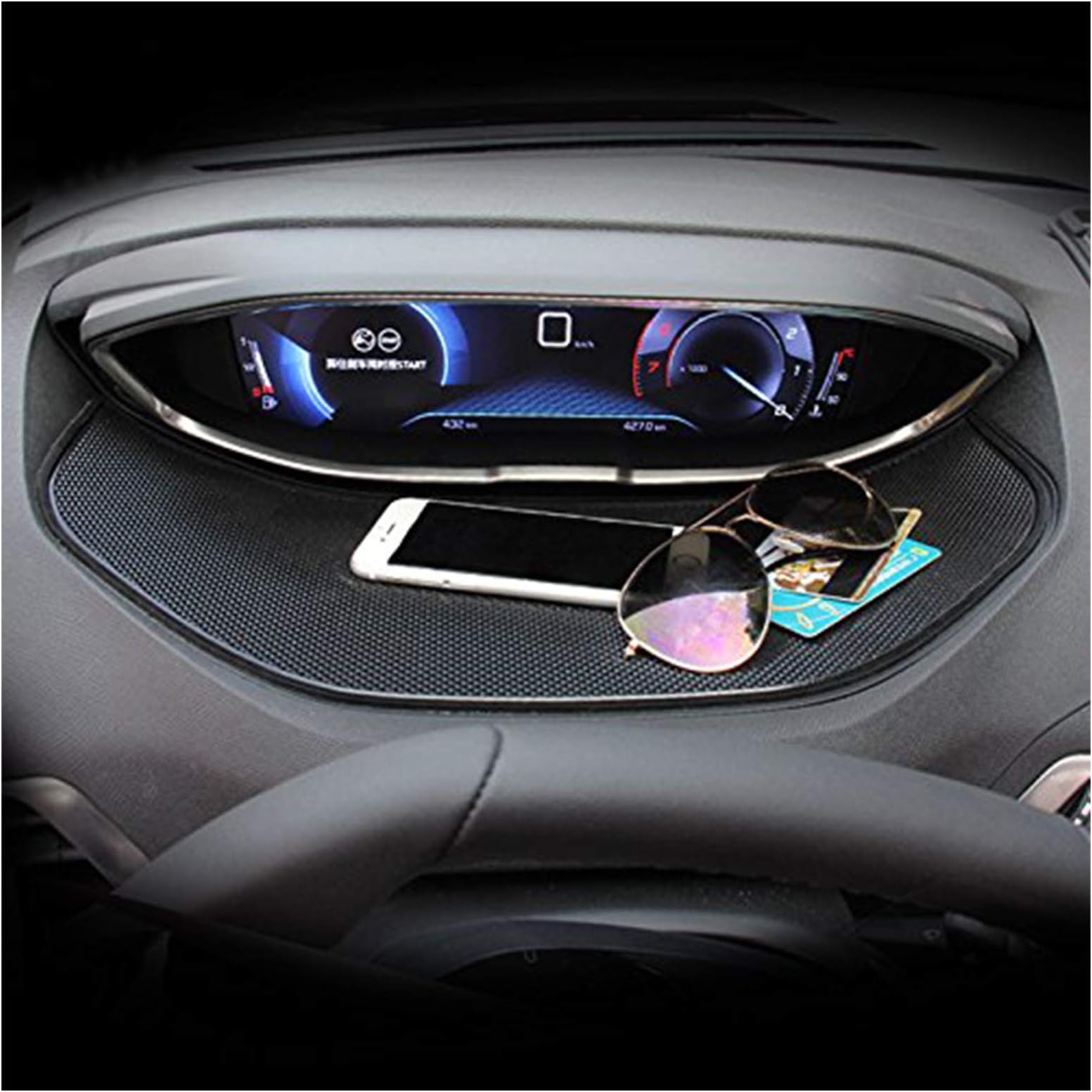 KUST Car Dashboard Anti-Slip Mat, Inner Dashboard Display Non-slip Pad Anti Slip Mat Cover for SUV 3008 GT 5008 2017-2020 (1PCS)