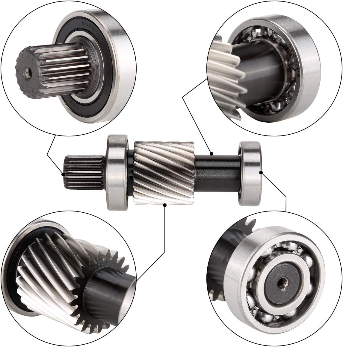 10L0L Input Shaft Kit for EZGO TXT & Medalist 1994-up, Marathon 1988-1994 Electric Golf Cart, 21 Tooth Spline Gear 1.5" Diameter, OEM# 28095G01 28095-G01 26926G01 26926-G01 612556