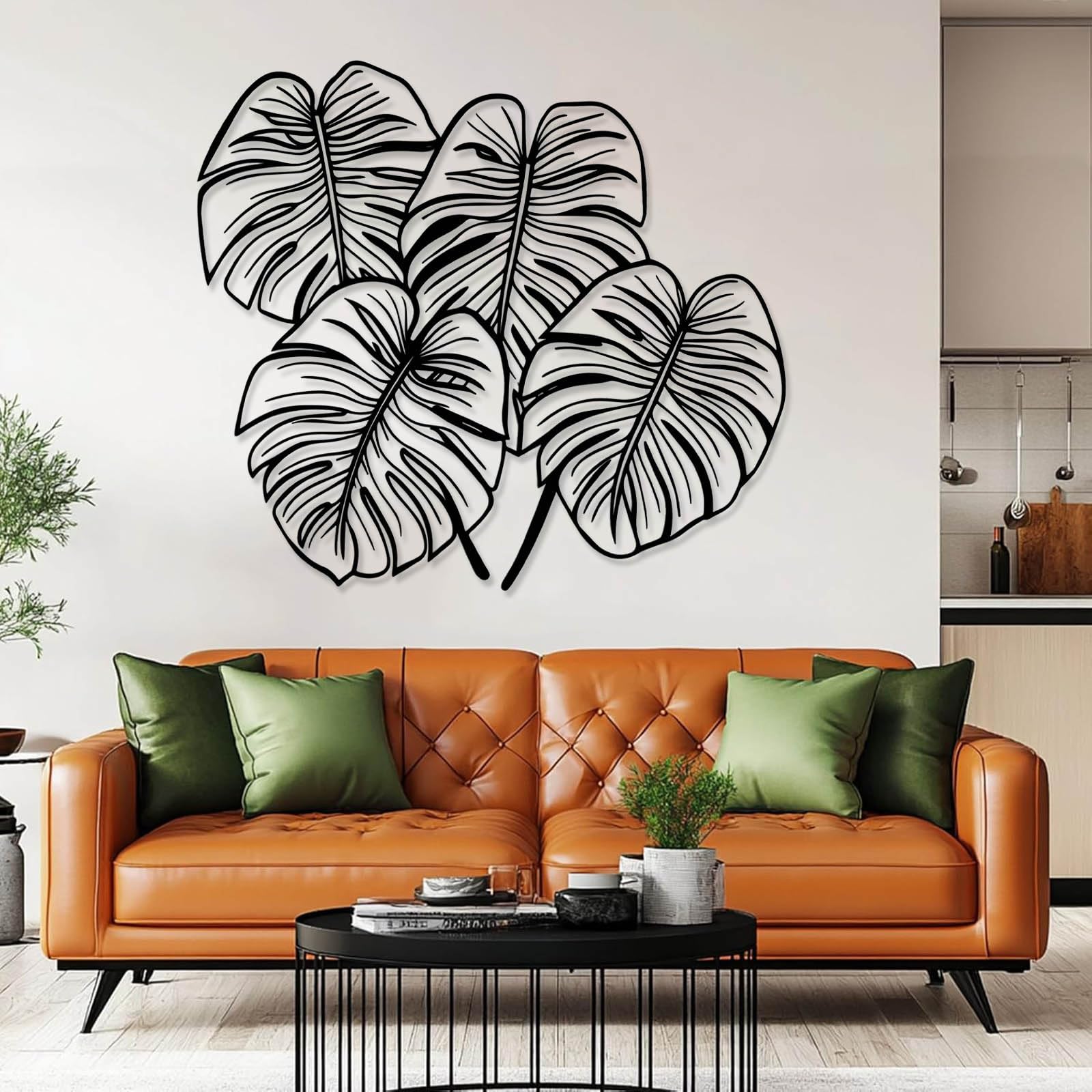 Jogwenu Monstera Leaf Metal Wall Art, Monstera Leaf Metal Wall Decor, Leaves Wall Decor, Tropical Wall Art, Plant Wall Decoration, Nature Wall Hanging