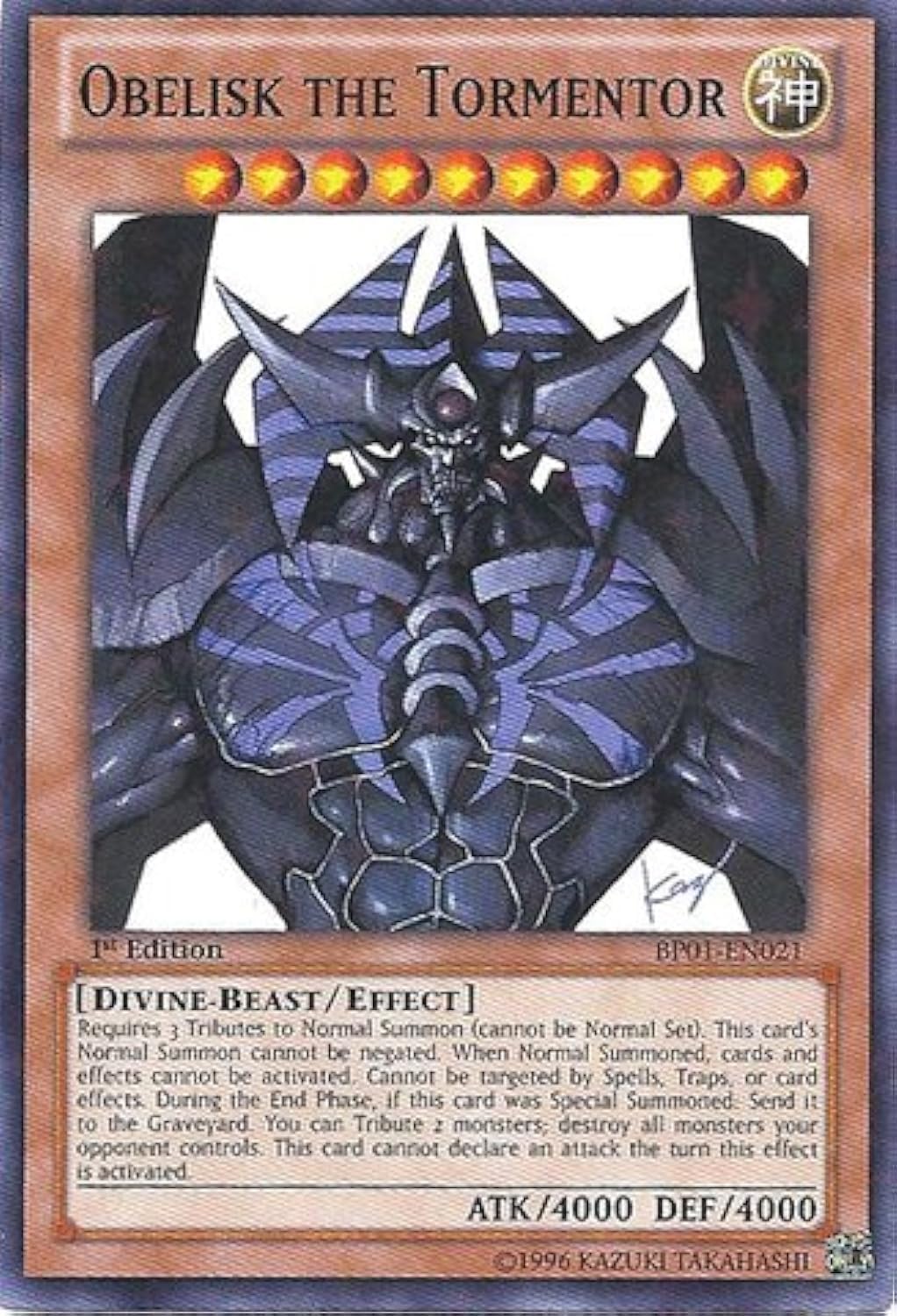 Yu-Gi-Oh! - Obelisk the Tormentor (BP01-EN021) - Battle Pack: Epic Dawn - 1st Edition - Starfoil Rare